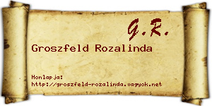 Groszfeld Rozalinda névjegykártya